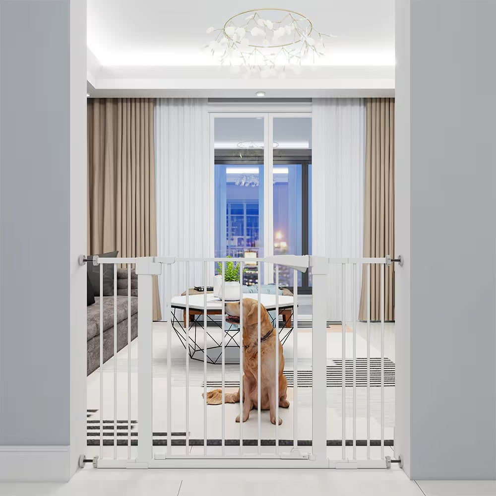 30-Inch High Child Safety Gate - Baby Door Barrier with Extensions for Stairs & Doorways - DropOnline.co