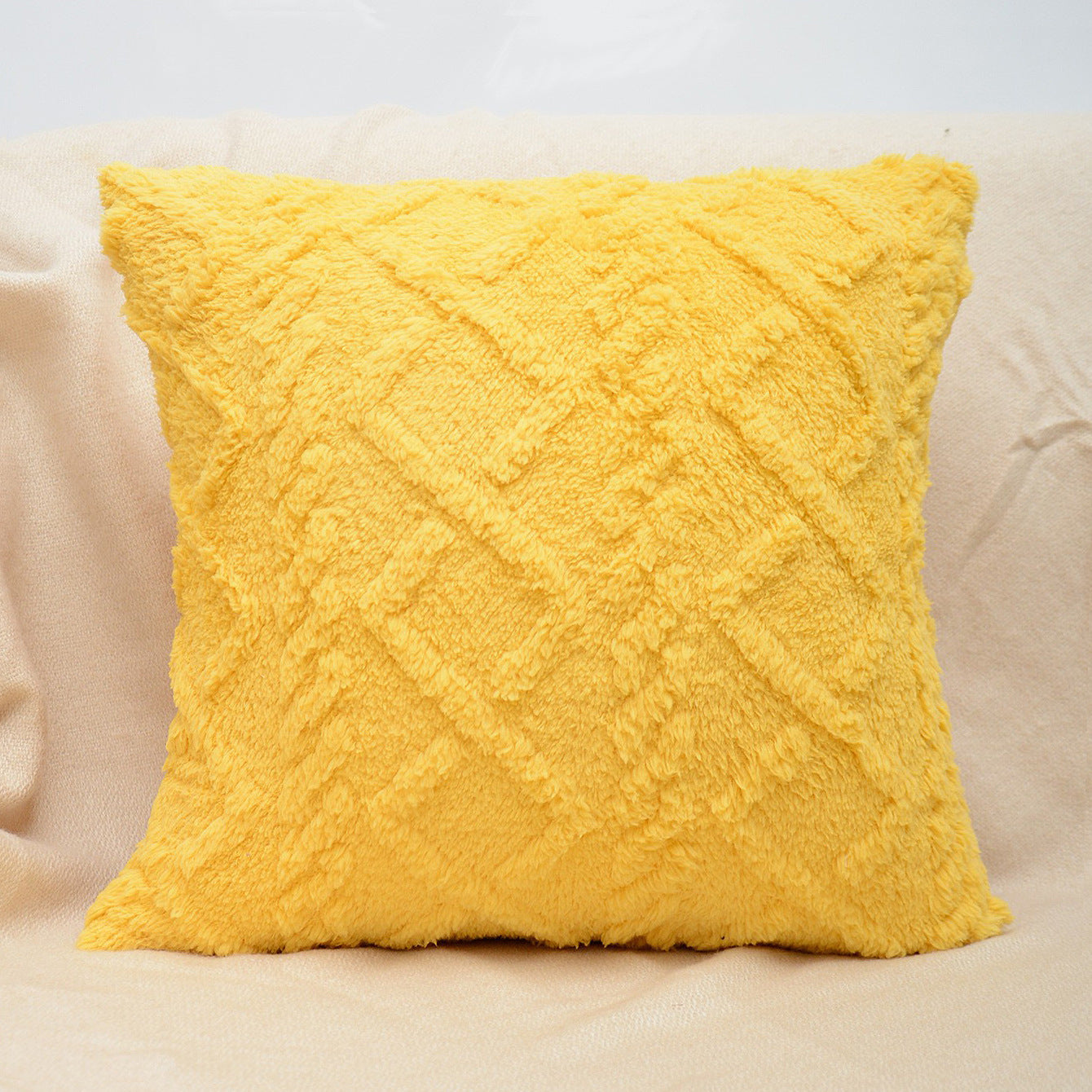 Cut Flower Pillow Cover Plush Jacquard Cushion Cover - DropOnline.co