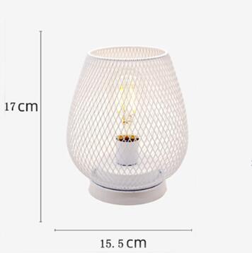 Retro Iron Art Table Lamp Battery Powered Night Light Hollowed Out Birdcage Desk Reading Lamp Bedroom Decor Bedside Table Lamp Home Decor - DropOnline.co