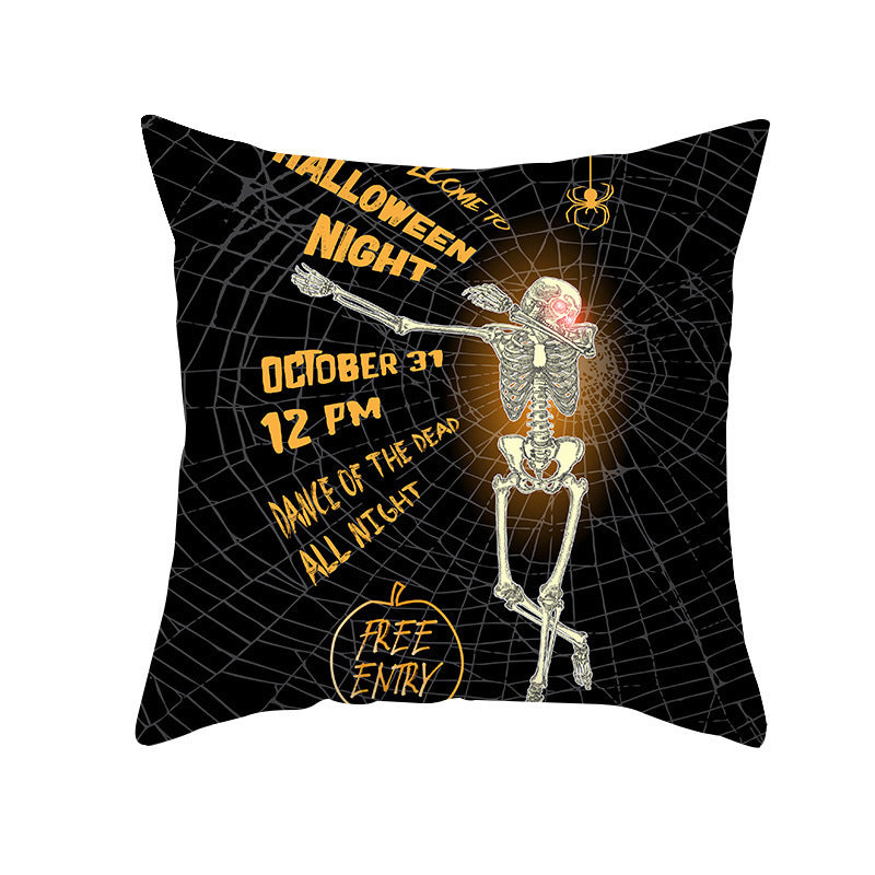 Halloween Pumpkin Letter Fleece Cushion Cover - DropOnline.co