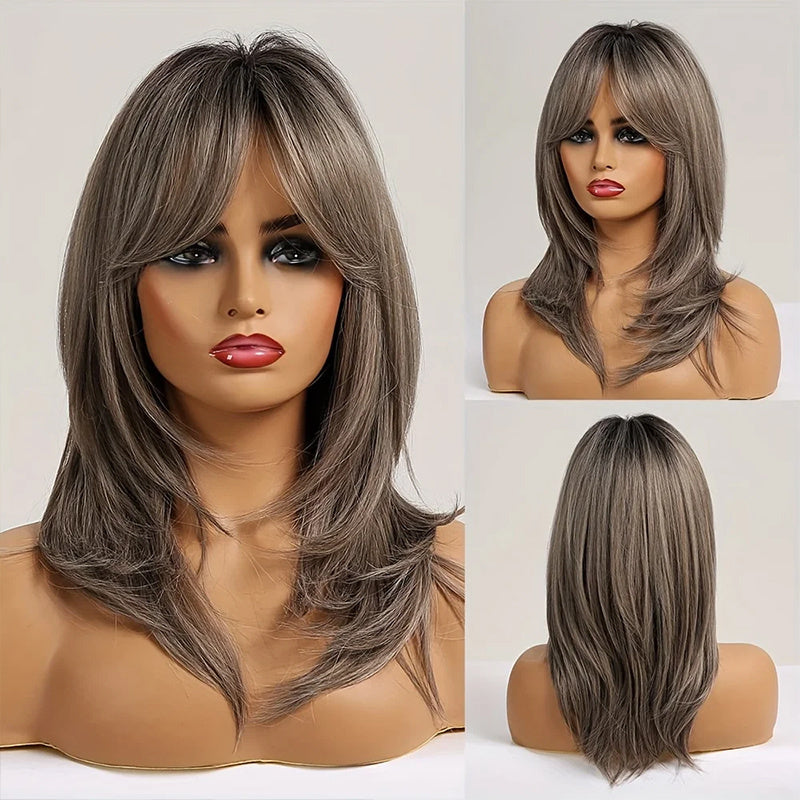 Blonde Wig Long Curly Hair Non-toxic Wig, Shoulder-length Heat-resistant, Synthetic Wig Bangs, 20 Inches , Suitable For The Whole Scene. - DropOnline.co