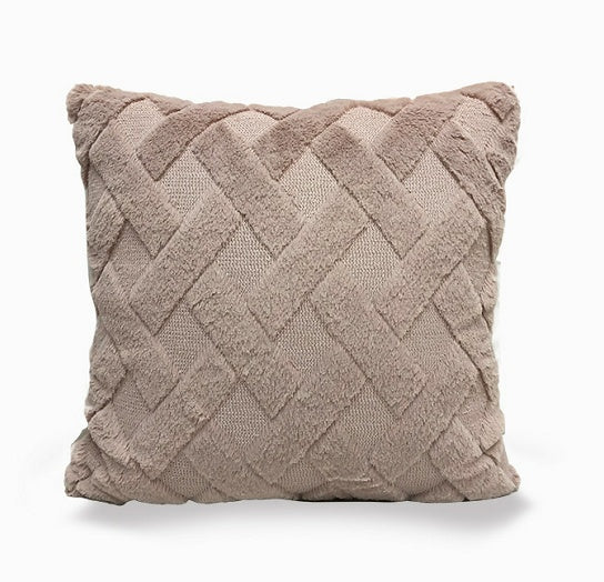 Plush Solid Color Sofa Pillowcase Living Room Cushion - DropOnline.co