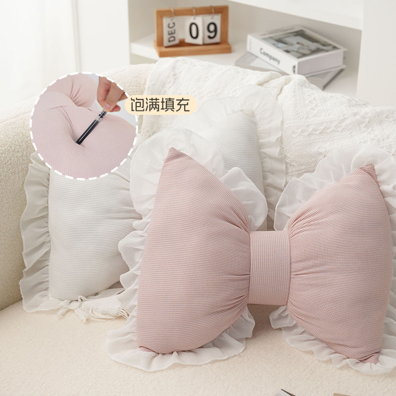 Sweet Cute Butterfly-shaped Waist Pillow Office Bedroom Sofa Home Pillow Four Seasons Universal Pillow Lace Side Cushion - DropOnline.co