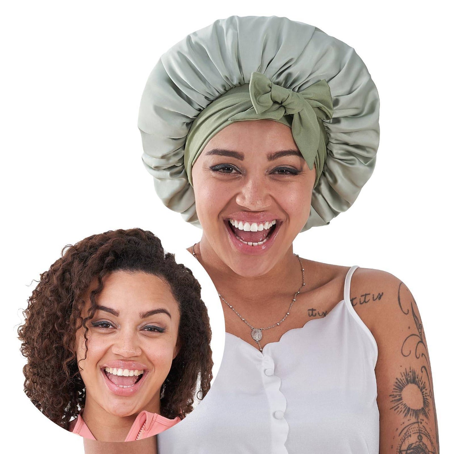 Silk Bonnet, Satin Hair Bonnet For Sleeping For Wavy Curly Natural Hair - DropOnline.co