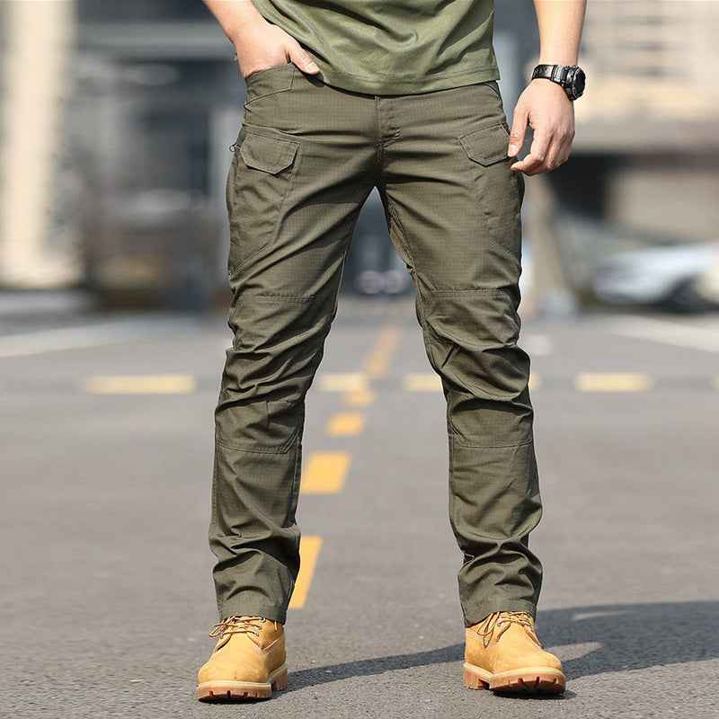 Men's Large Pocket Stitching Trousers - Loose Fit Tapered Pants