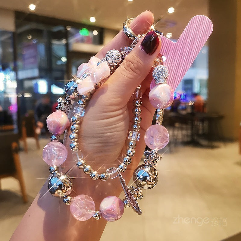 Women's Double Chain Feather Short Cellphone Chain - DropOnline.co