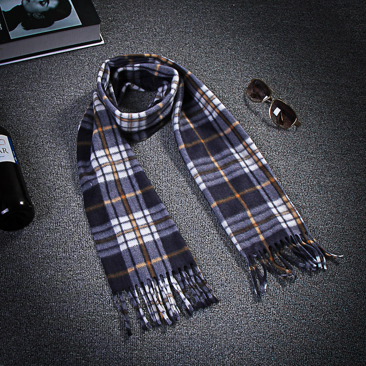 Unisex Black & White Plaid Thermal Scarf - Plus Size Winter Wrap - DropOnline.co