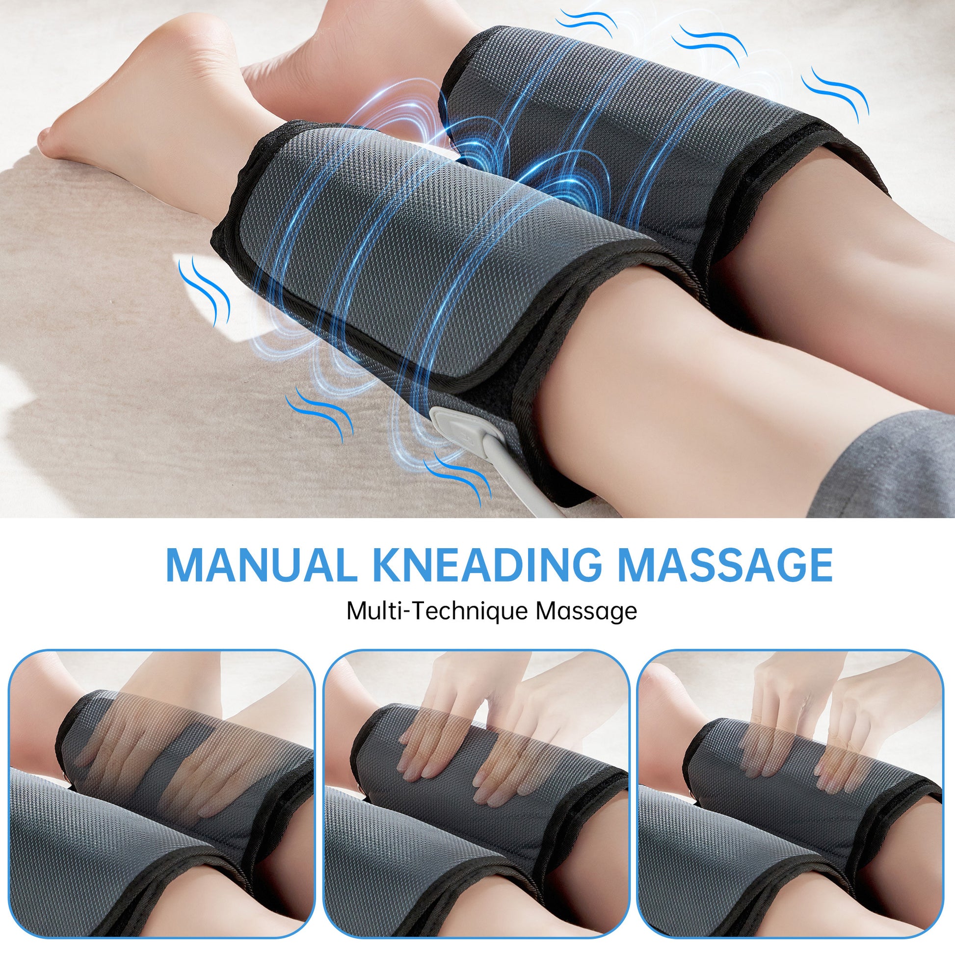 Intelligent Leg Massage Device - 3 Levels Of Pressure And Heat Therapy. Leg Relaxation Therapy Tool. Portable Leg Protection Tech. - DropOnline.co