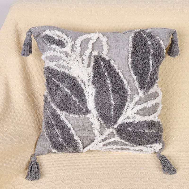 Throw Pillow Leaf Home Living Room Sofa Bed Cushion Tufted Throw Pillowcase - DropOnline.co
