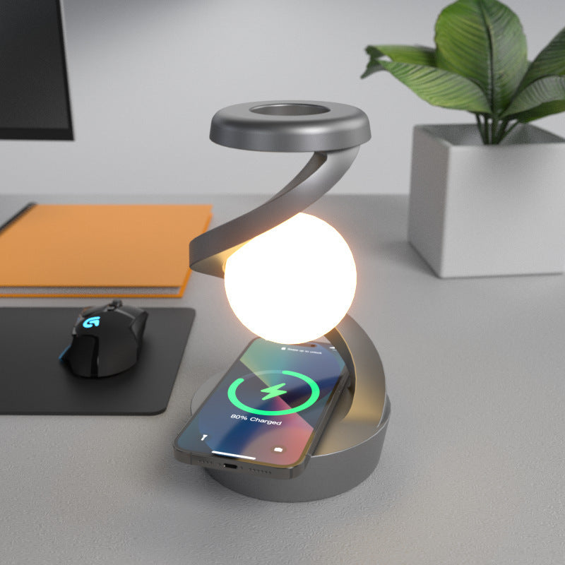 Rotating Moon Desk Lamp With Phone Wireless Charging Sensor Control Table Lamps Decorative Desktop Lamp Small Night Lamp Home Decor - DropOnline.co