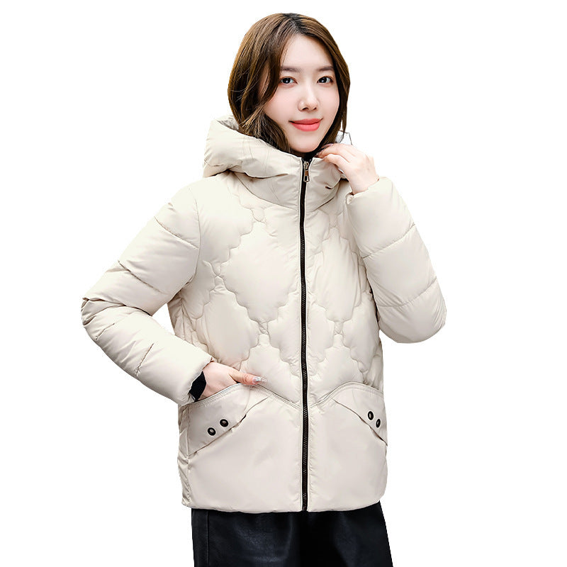 Cotton Coat Rhombus Thickened Cotton Coat Fleece-lined Cotton Coat Jacket - DropOnline.co