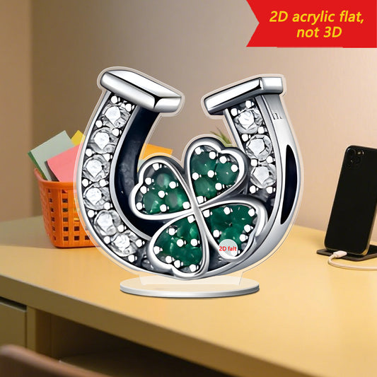 U-shaped Clover 2D Flat Acrylic Desktop Decoration - DropOnline.co