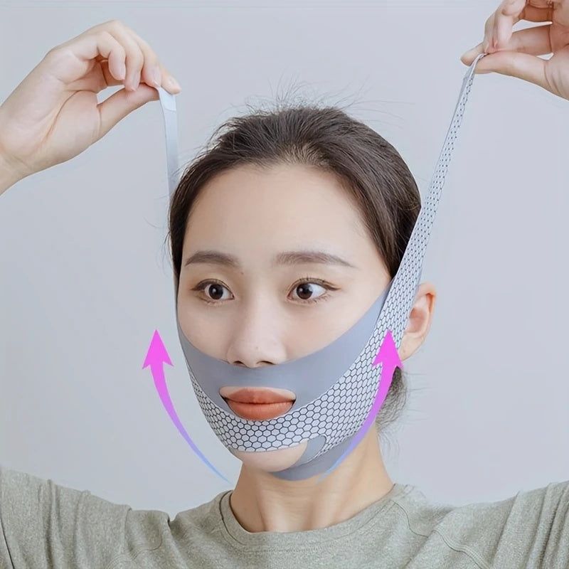 Unscented Sleep Facial Lift Mask - Comfortable, Flexible, Anti-Snoring Face Strap For Relaxation And Beauty - DropOnline.co