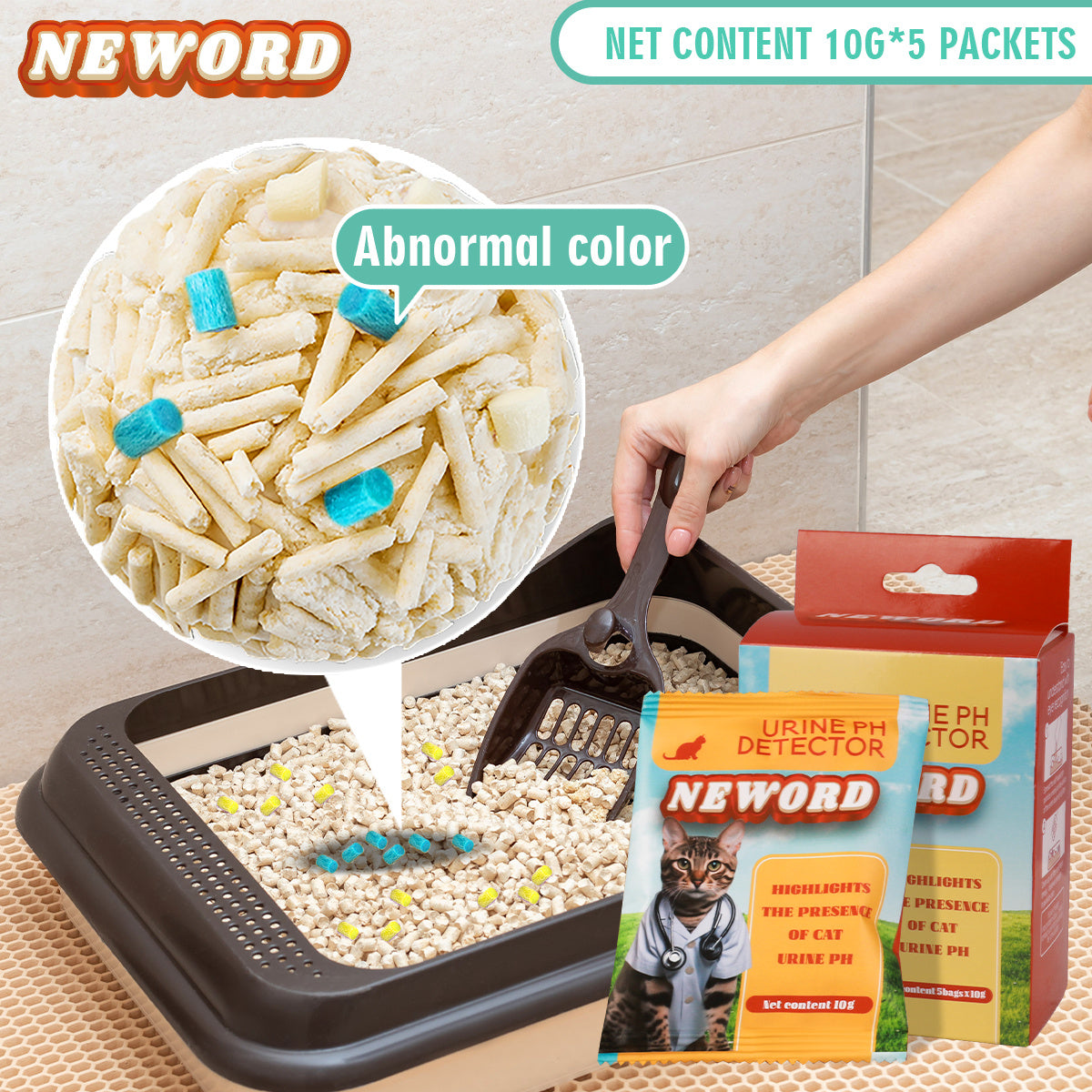 Cat Litter Self Checking Particles - Health Monitoring Color-Changing Litter for Cats - DropOnline.co