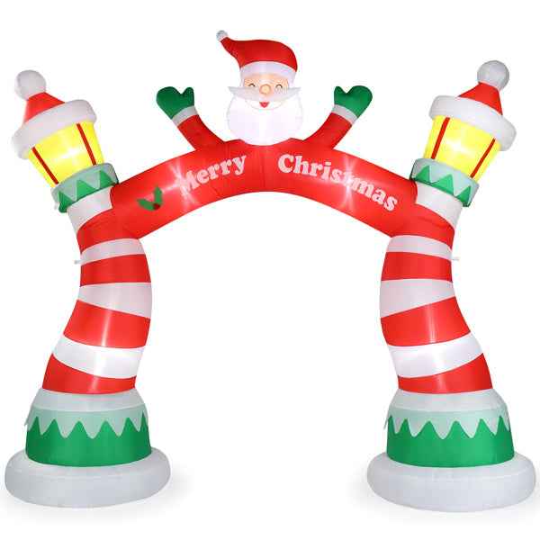 8.9ft Christmas Inflatable Arch with 7 LED Lights - Holiday Entrance Decoration