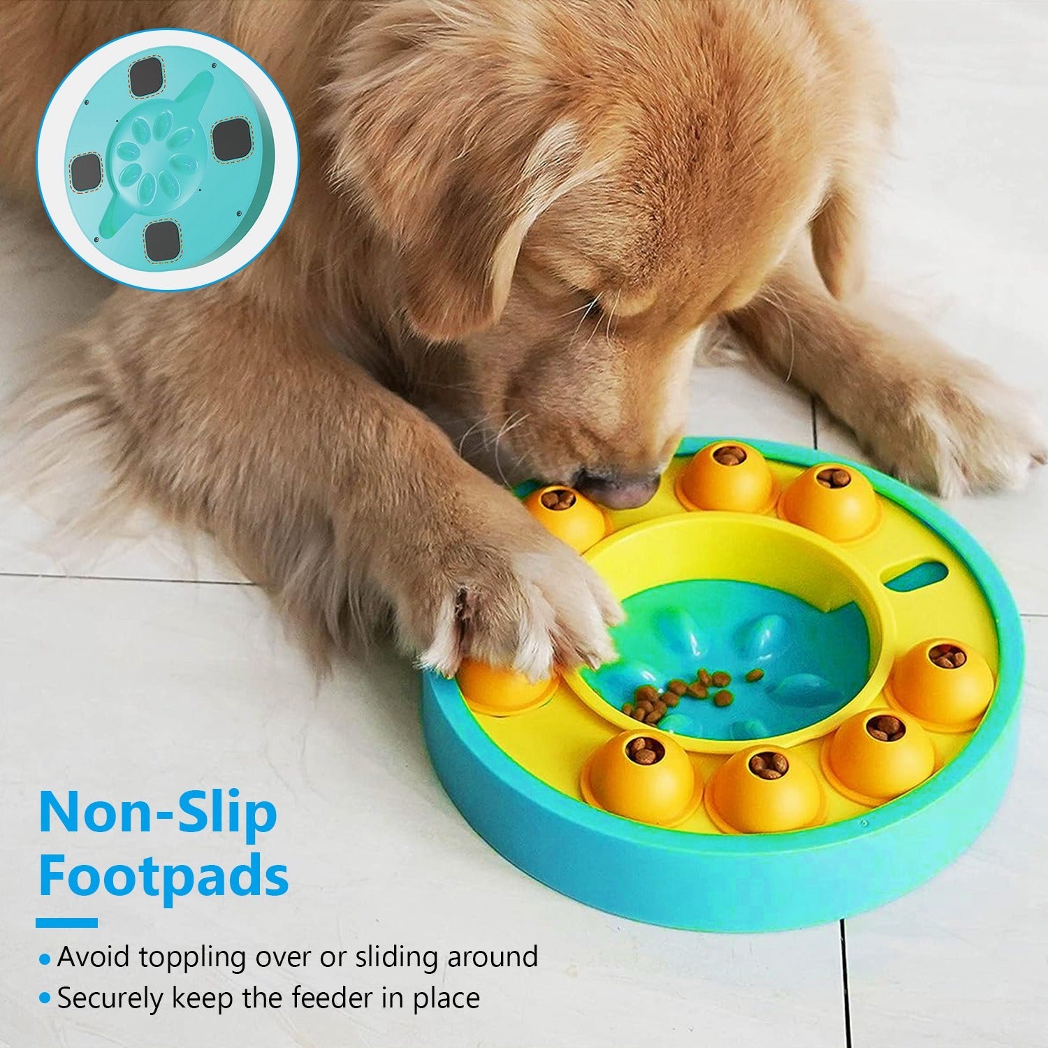 1Pc Dog Puzzle Food Feeder Slow Feeding Bowl Interactive Toy Dog Treat Dispensing Toy For IQ Training Mental Enrichment For Small Medium Large Dog Cat - DropOnline.co