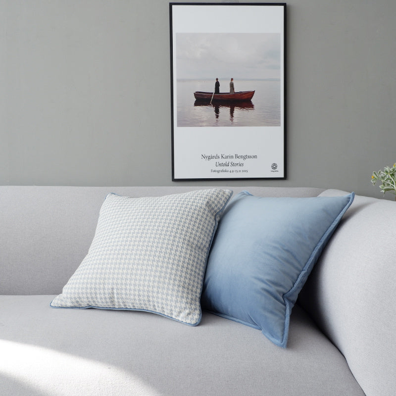 Blue Throw Pillow Sofa Cushion Modern Simple Homestay - DropOnline.co