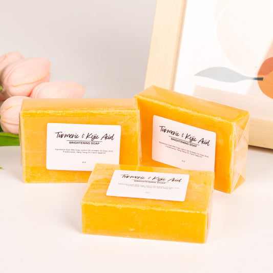 Lemon Turmeric & Kojic Acid Soap For All Skin Types - Radiant Radiant Skin Restorator For Deep Cleansing Natural Skincare For Face & Body 1pcs - DropOnline.co