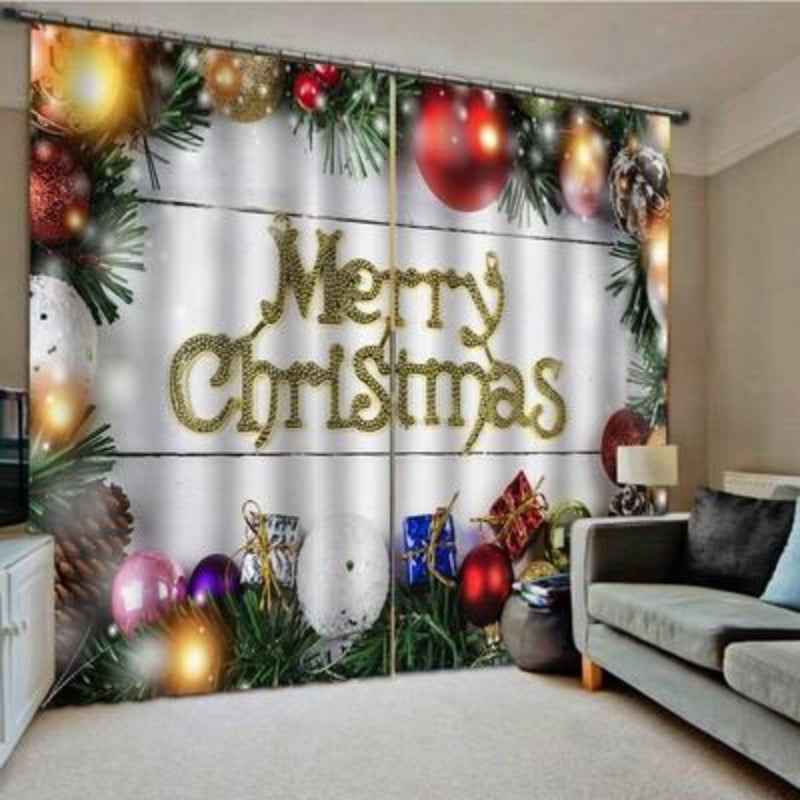 Christmas Pattern Home Decoration - Living Room Bedroom Window Curtains - DropOnline.co