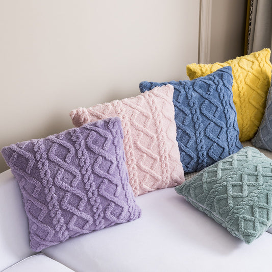 New Style Household Nordic Plain Cushion Cover Plush Warp Knitting - DropOnline.co