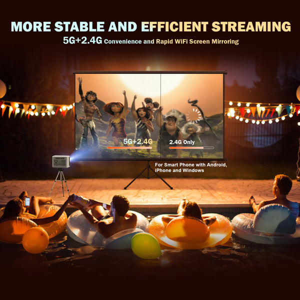 DBPOWER H89 720P Projector With Motorized Focus 5G-It Is Prohibited To Sell On Amazon, Walmart, And Temu Platforms, And It Will Not Be Shipped On Weekends - DropOnline.co