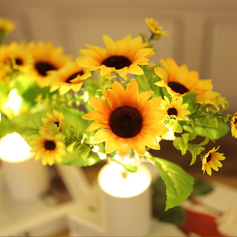 Creative Sunflower Bouquet Night Light Home Decoration Desktop Decoration - DropOnline.co