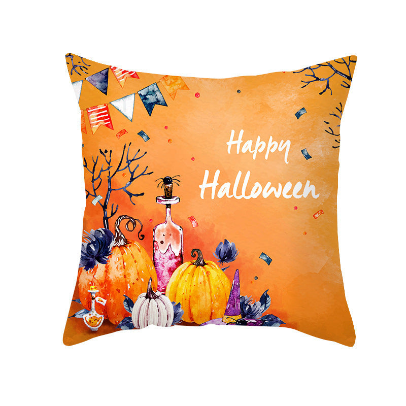 Halloween Pumpkin Letter Fleece Cushion Cover - DropOnline.co