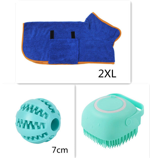Silicone Dog Bath Massage Gloves Brush - Pet Grooming Tool with Shampoo Dispenser for Dogs & Cats - DropOnline.co