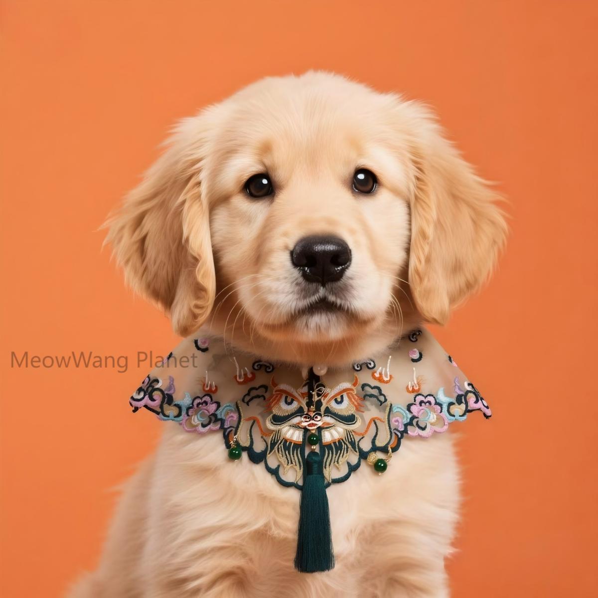 Handmade Chinese Embroidered Pet Shawl Hanfu Style Cloud Shoulder Bib Neck Wrap For Cats Small Dogs Elegant Pet Scarf - DropOnline.co