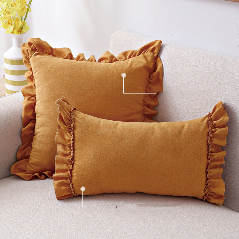Pillowcase Small  Cushion Pillow Suede Sofa Bedside Pillowcase - DropOnline.co