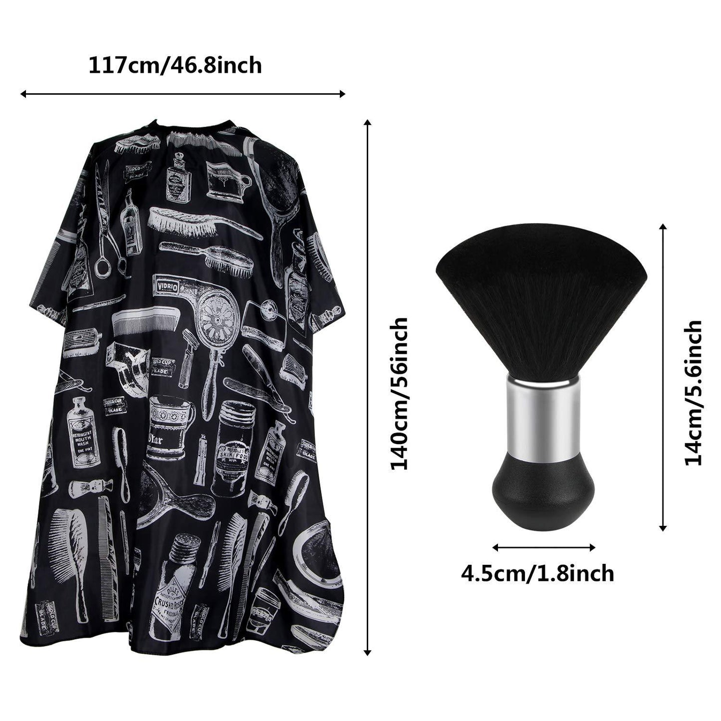 Hair Cutting Barber Cape With Neck Duster Brush Barber Brush Neck Strips Hair Combs Hair Clips, Professional Barber Accessories Cleaning Supplies For Salon Haircut Styling - DropOnline.co