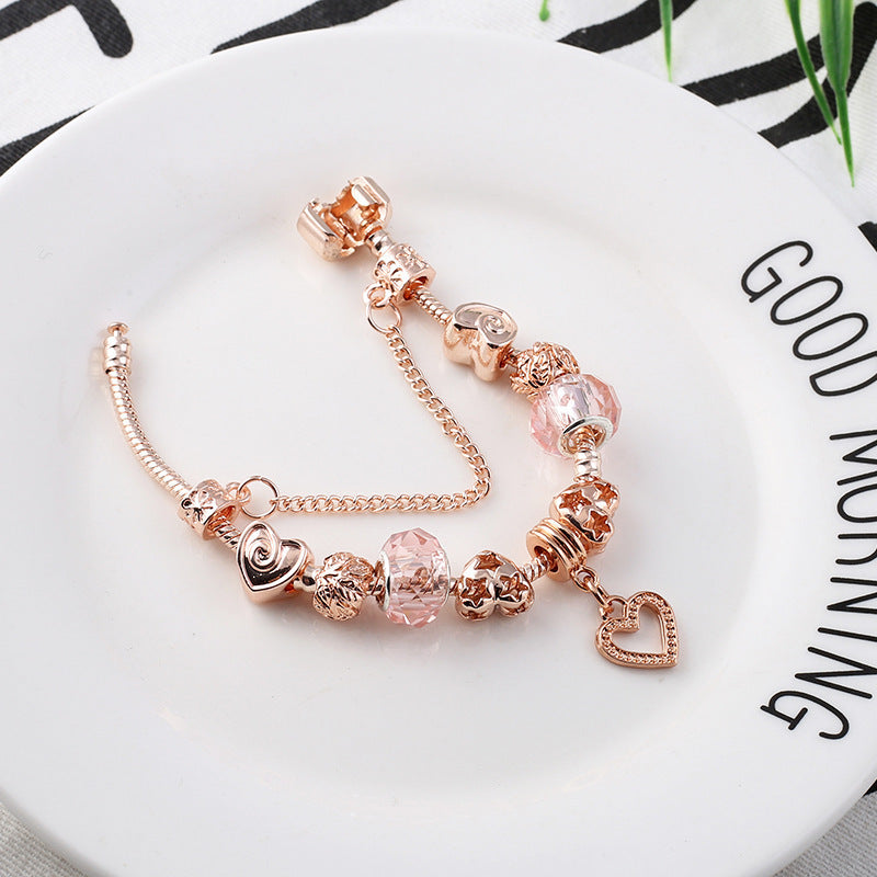 Fashion Love Geometric Rose Gold Bracelet Women's Jewelry - DropOnline.co
