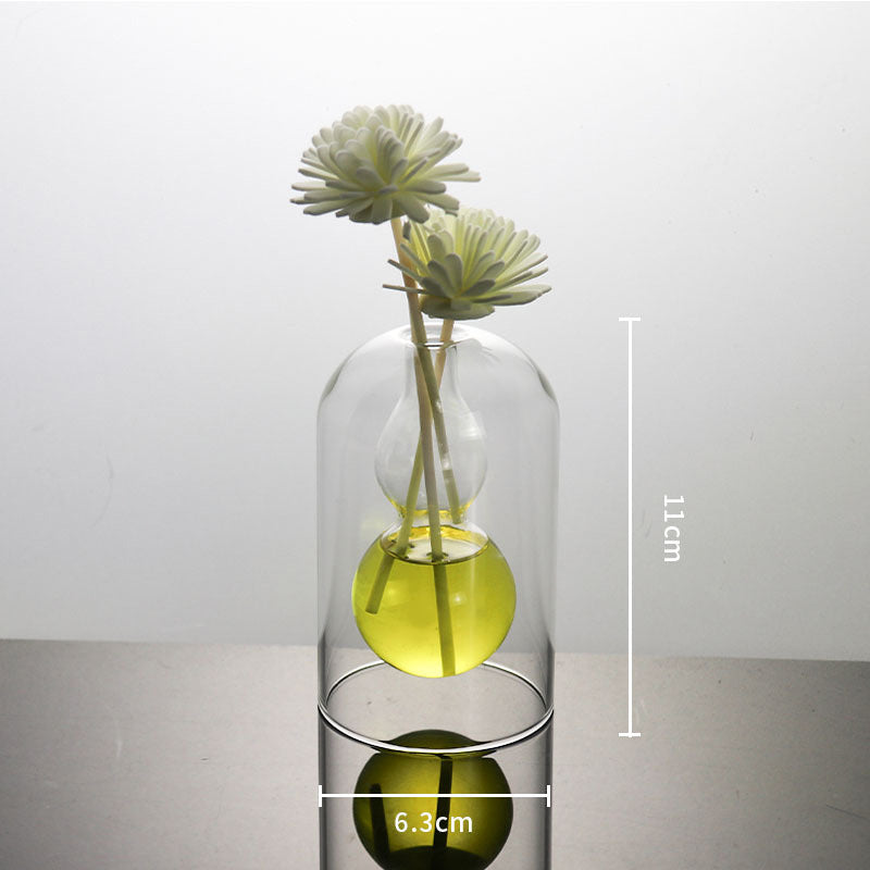 Vases Glass Vase Home Decor Room Decor Modern Wedding Decoration Hydroponic Flower Pot Double Glass Container Crafts Ornament - DropOnline.co