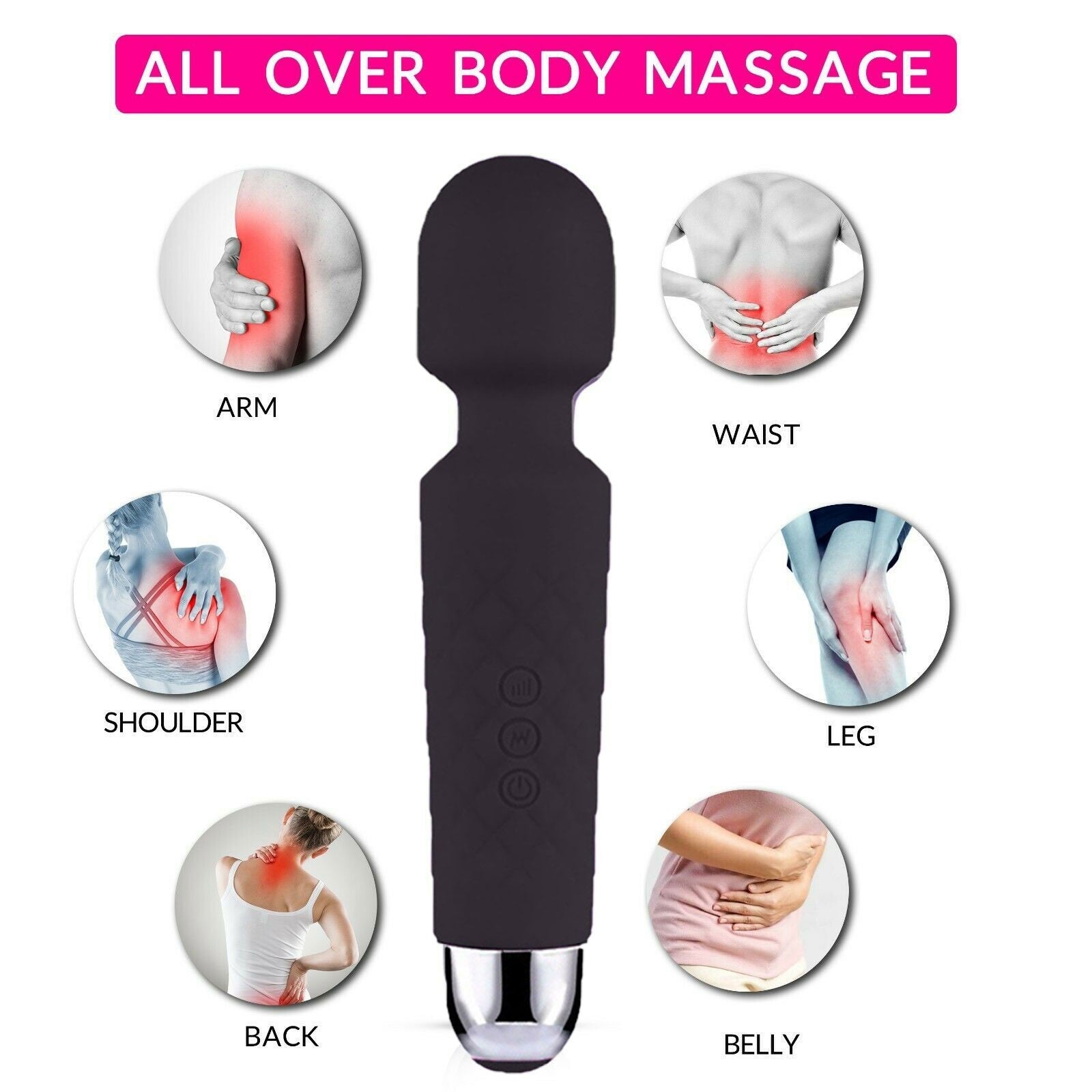 Magic Massage Wand Muscle Relaxation Massager 20 Speed Vibrating Full Body Therapy Motor - DropOnline.co