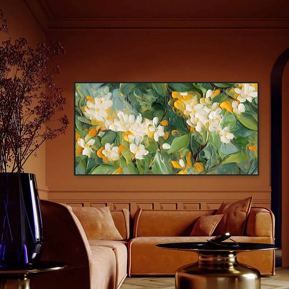 Abstract Floral Handmade Oil Painting On Canvas Wall Art Decoration 3d Texture Original Flowers Crabapple Blossoms For Home Bedroom Decor Rolled Frameless Unstretched Painting - DropOnline.co