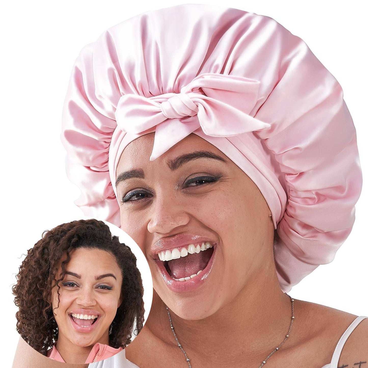Silk Bonnet, Satin Hair Bonnet For Sleeping For Wavy Curly Natural Hair - DropOnline.co