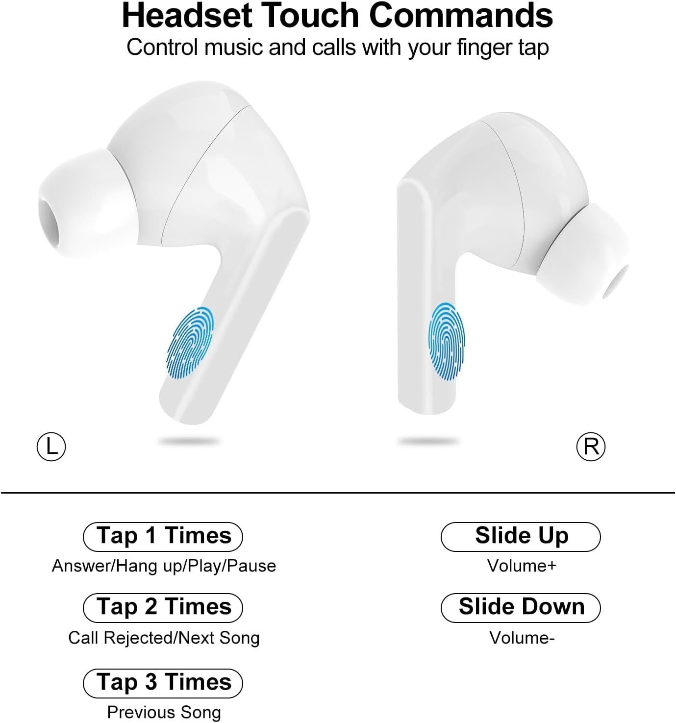 Wireless Earbuds, 5.4 Bluetooth Headphones With Touch Screen Ear Buds, ANC ENC Noise Cancelling Earbuds Headphones With Microphone, Wireless Bluetooth In Ear Earphones For Android IOS Phones - DropOnline.co