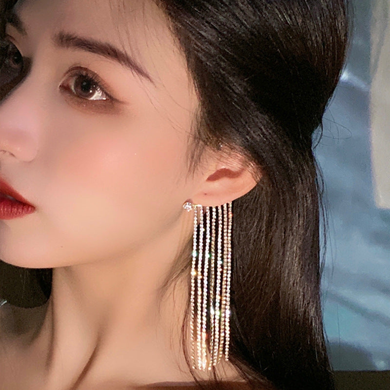 Fashionable And Simple Long Tassel Earrings - DropOnline.co