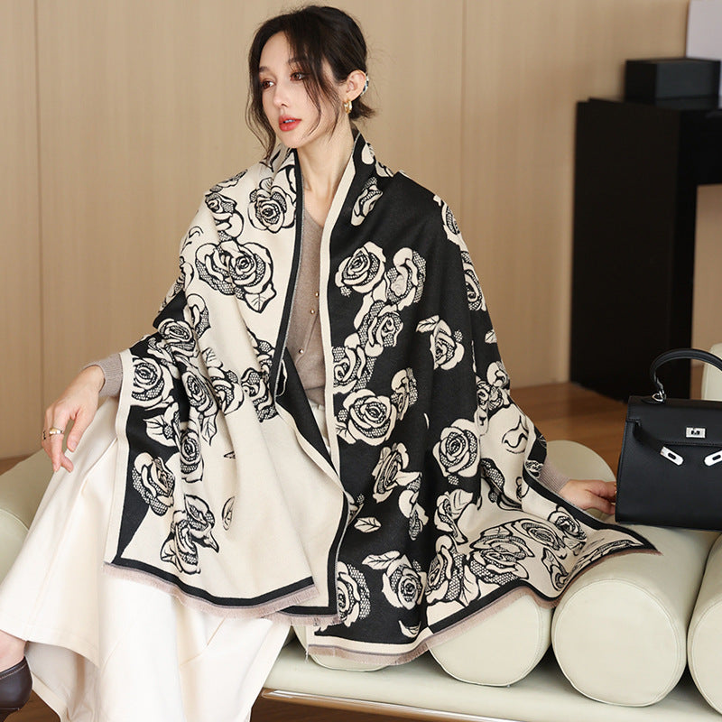 Women's Versatile Fashion Scarf - Thickened Warm Cashmere Winter Wrap - DropOnline.co