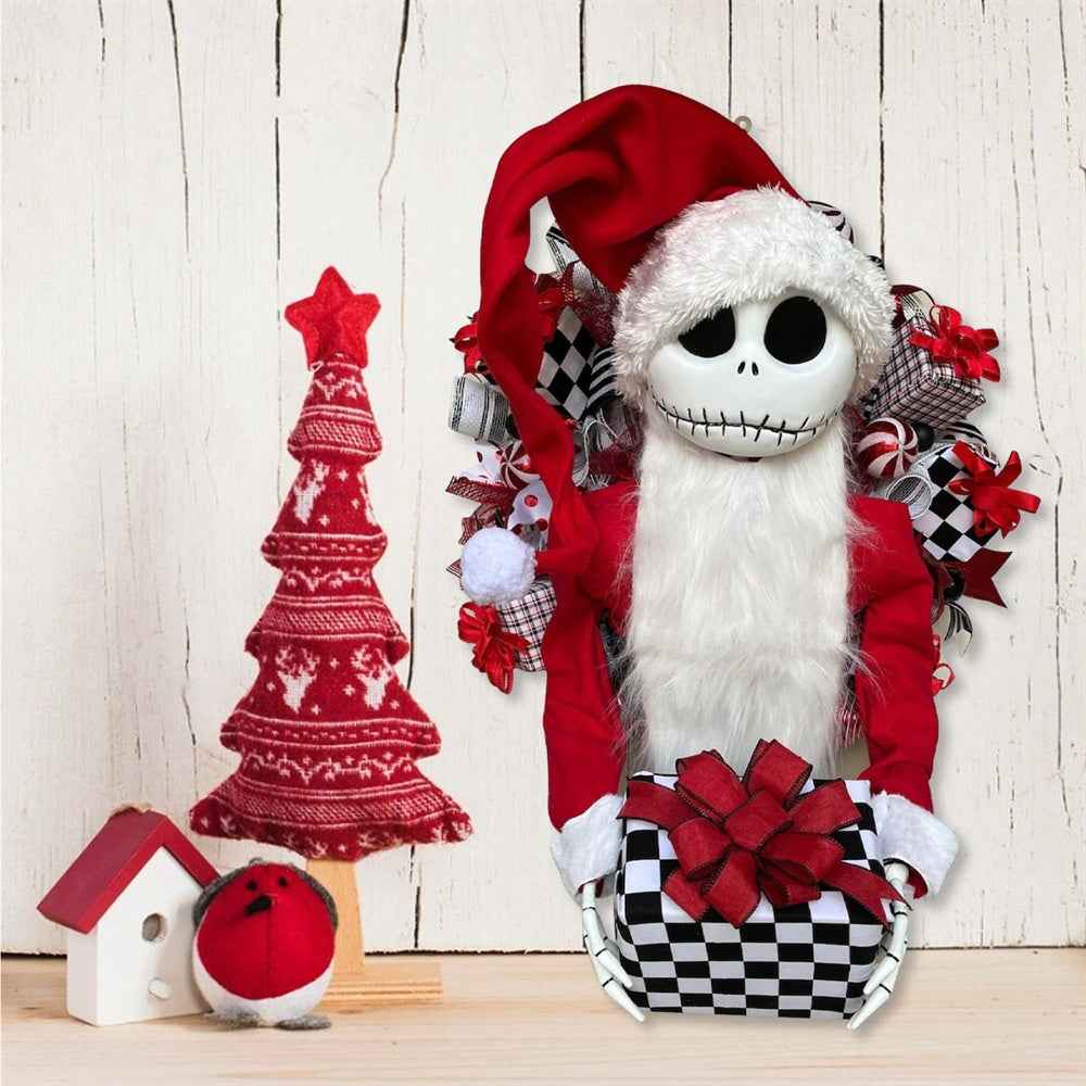 Christmas Jack Doll Garland - 3D Wooden Cloth Holiday Window Decoration - DropOnline.co