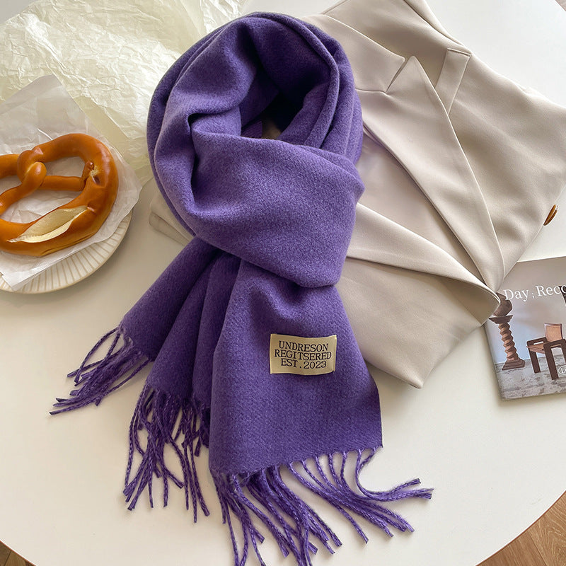 Double-Sided Artificial Cashmere Scarf - Women's Winter Warm Couple Scarf - DropOnline.co