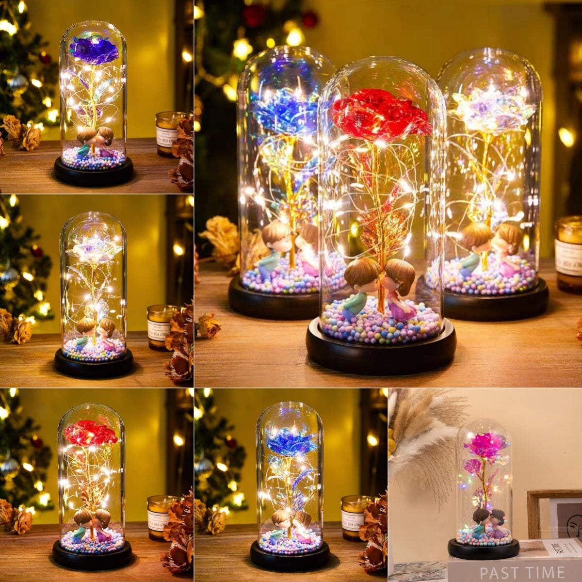 Eternal Rose LED Light Foil Flower In Glass Cover Night Lights Valentines Day Gifts Lamp Decor For For Home Bedroom Wedding Gift Valentine's Day Gifts - DropOnline.co