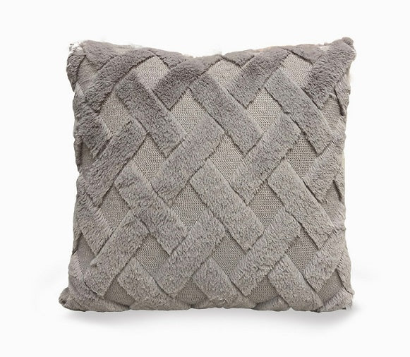 Plush Solid Color Sofa Pillowcase Living Room Cushion - DropOnline.co