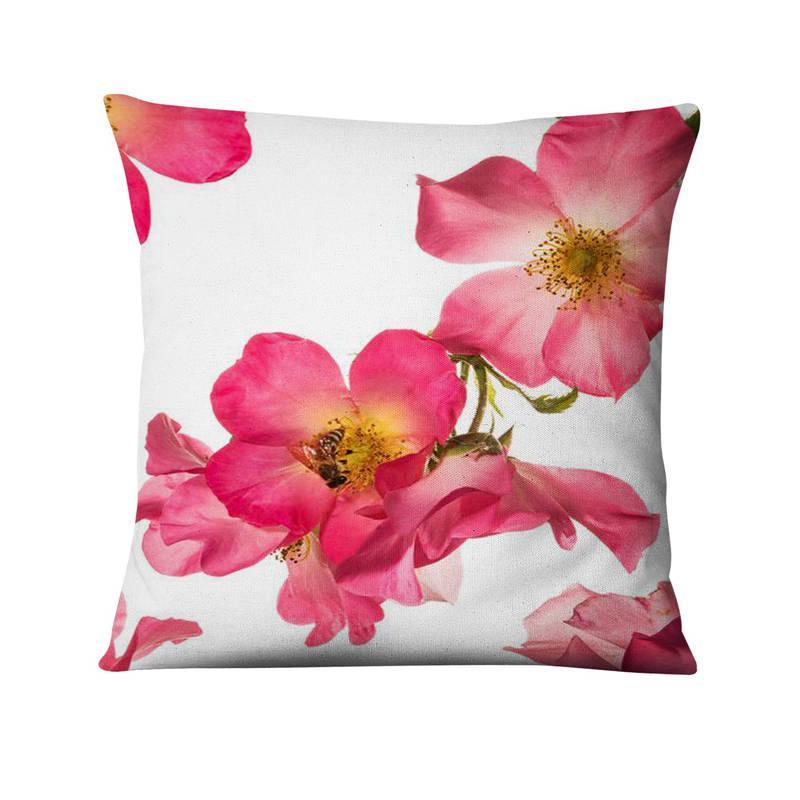 Floral Digital Print Pillowcase Green Plant Cushion Cover - DropOnline.co