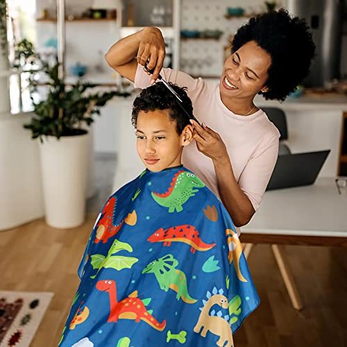 Children's Haircut Apron, Professional Hair Salon Cutting Apron, With Neck Cleaning Brush And Adjustable Buckle For Adults, Cartoon Dinosaur Pattern-Ban On Amazon Sales - DropOnline.co