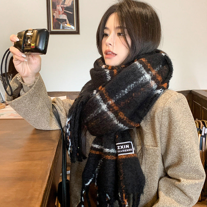 Fashion Scarf - Casual Plaid Printed Warm Neck Protection Scarf - DropOnline.co