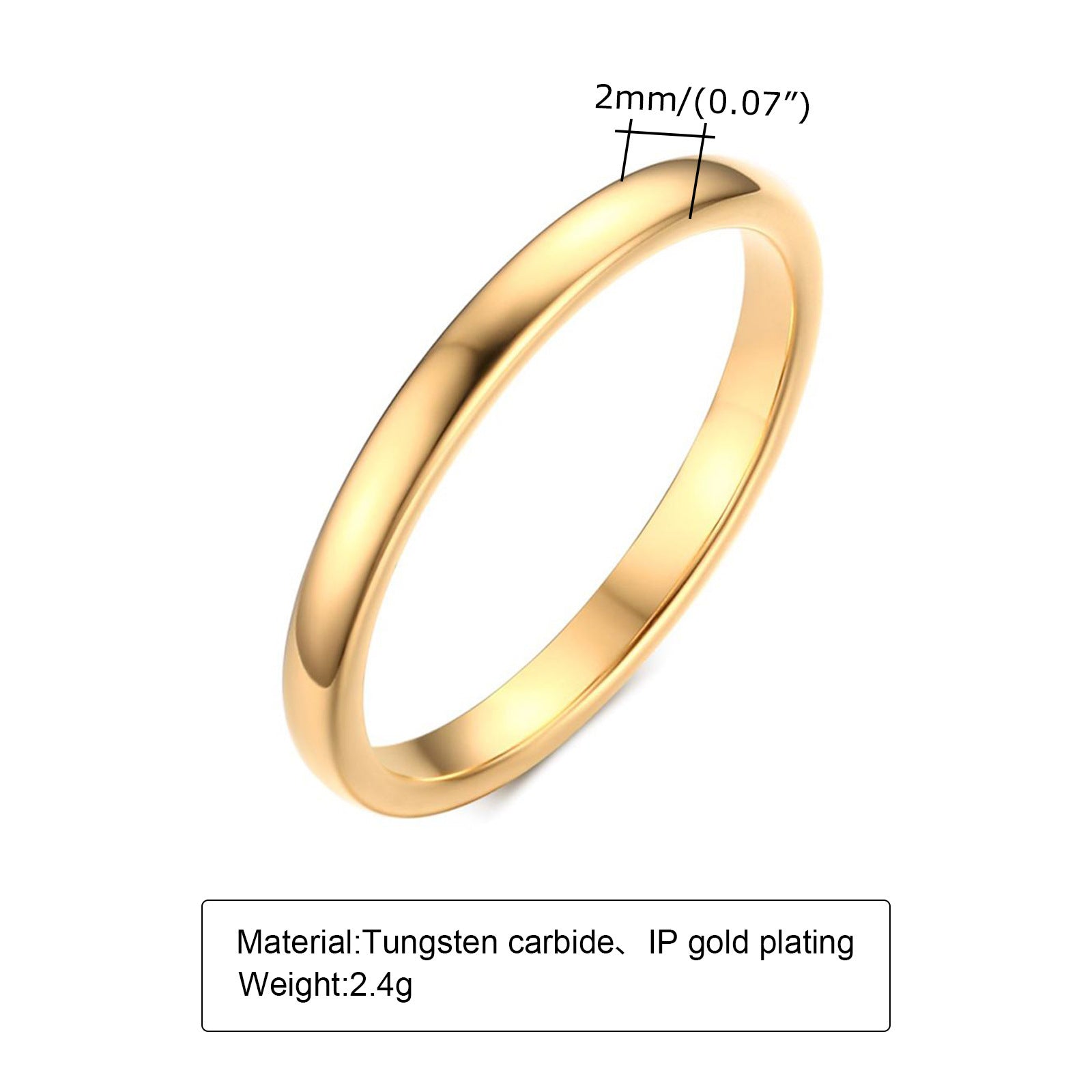 Glossy Plain Circle Tungsten Steel Couple Rings For Men And Women - DropOnline.co