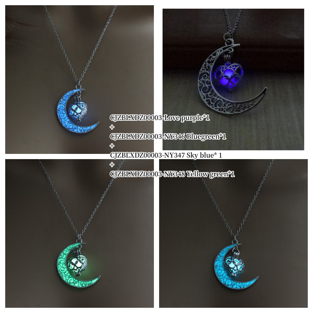 Glowing Pendant Necklaces Silver Plated Chain Necklaces - DropOnline.co