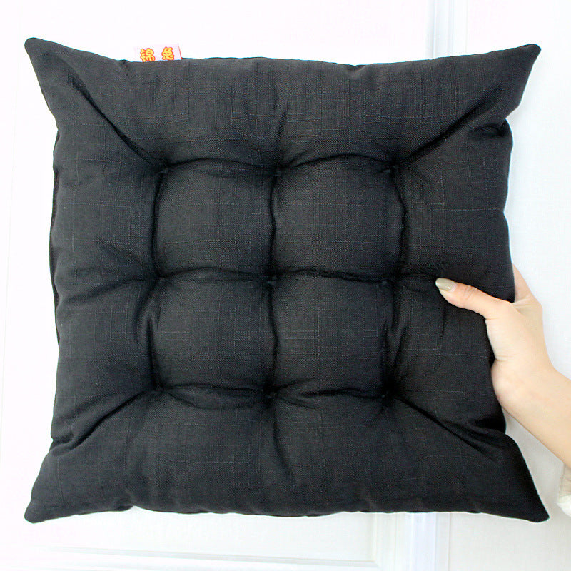 Simple Solid Color Linen Dining Chair Cushion - DropOnline.co