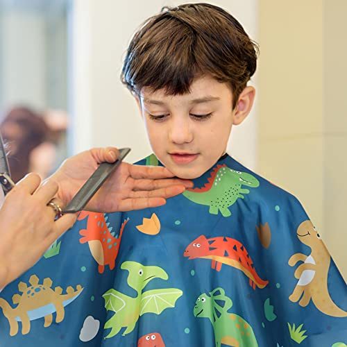 Children's Haircut Apron, Professional Hair Salon Cutting Apron, With Neck Cleaning Brush And Adjustable Buckle For Adults, Cartoon Dinosaur Pattern-Ban On Amazon Sales - DropOnline.co